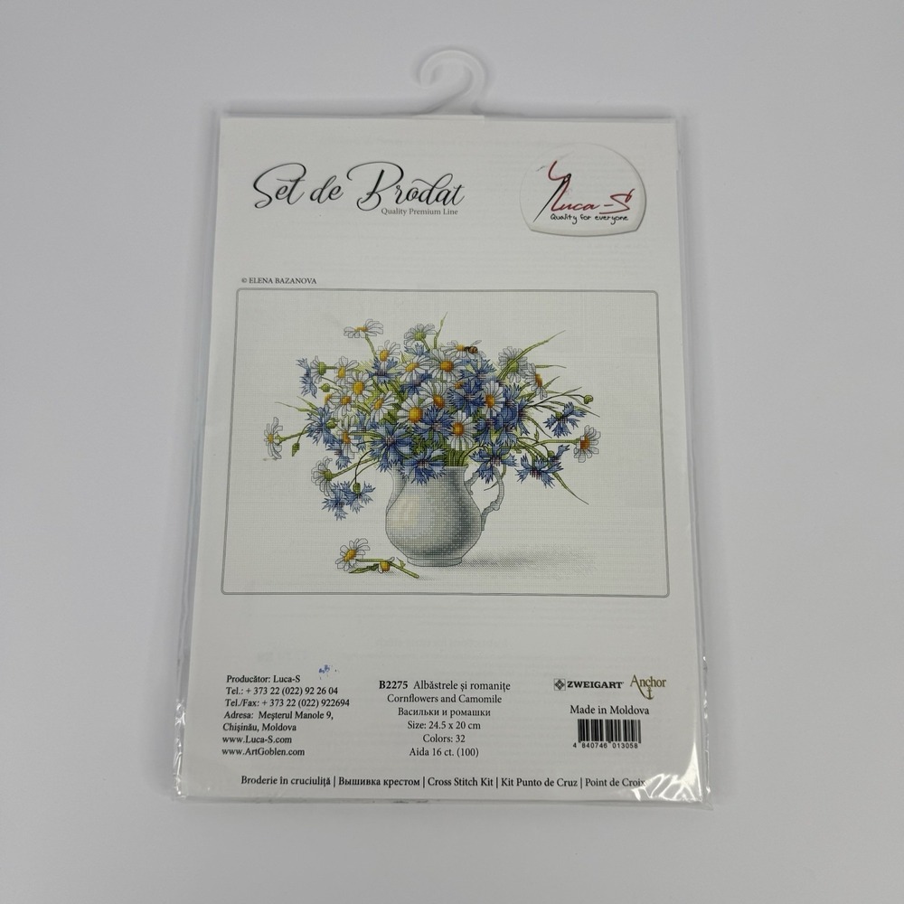 Luca-S‎ Cross Stitch Kit B2275 Cornflowers And Camomile Brand New Sealed